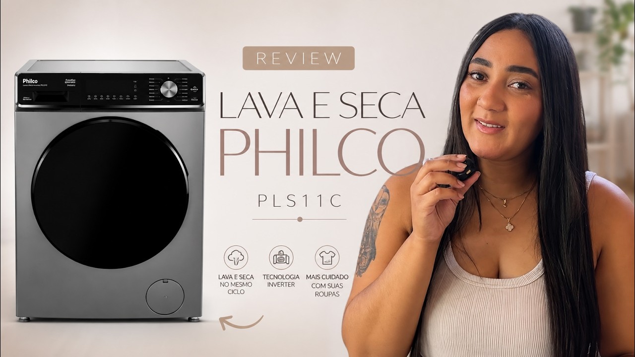 Miniatura da avaliação em vídeo de Lava e Seca Philco PLS11C Inverter 11kg 220V