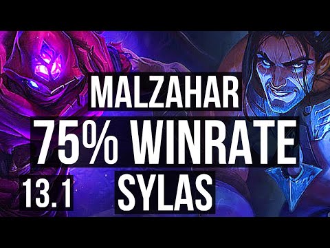 MALZAHAR vs SYLAS (MID) | 75% winrate, 5/1/7 | EUW Master | 13.1