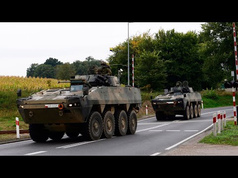 Przejazd 15 Rosomaków transporterów z poligonu drawskiego