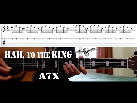 Tutorial Avenged Sevenfold - Hail To The King Guitar Solo Acoustic Version With TAB & CHORD