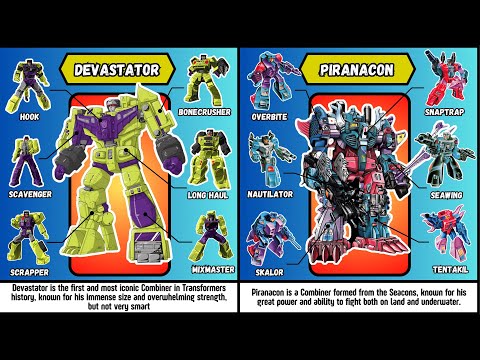 All Decepticon Combiners and Their Members Across the Transformers Universe #transformers #combiners