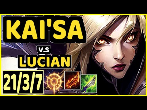 PRAEDYTH (KAI'SA) vs LUCIAN - QUADRAKILL 21/3/7 KDA BOTTOM ADC CHALLENGER GAMEPLAY - OC