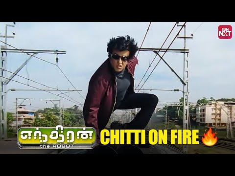 Iconic Train fight scene🔥 | Rajinikanth | Aishwarya Rai | AR Rahman | Full Movie on Sun NXT