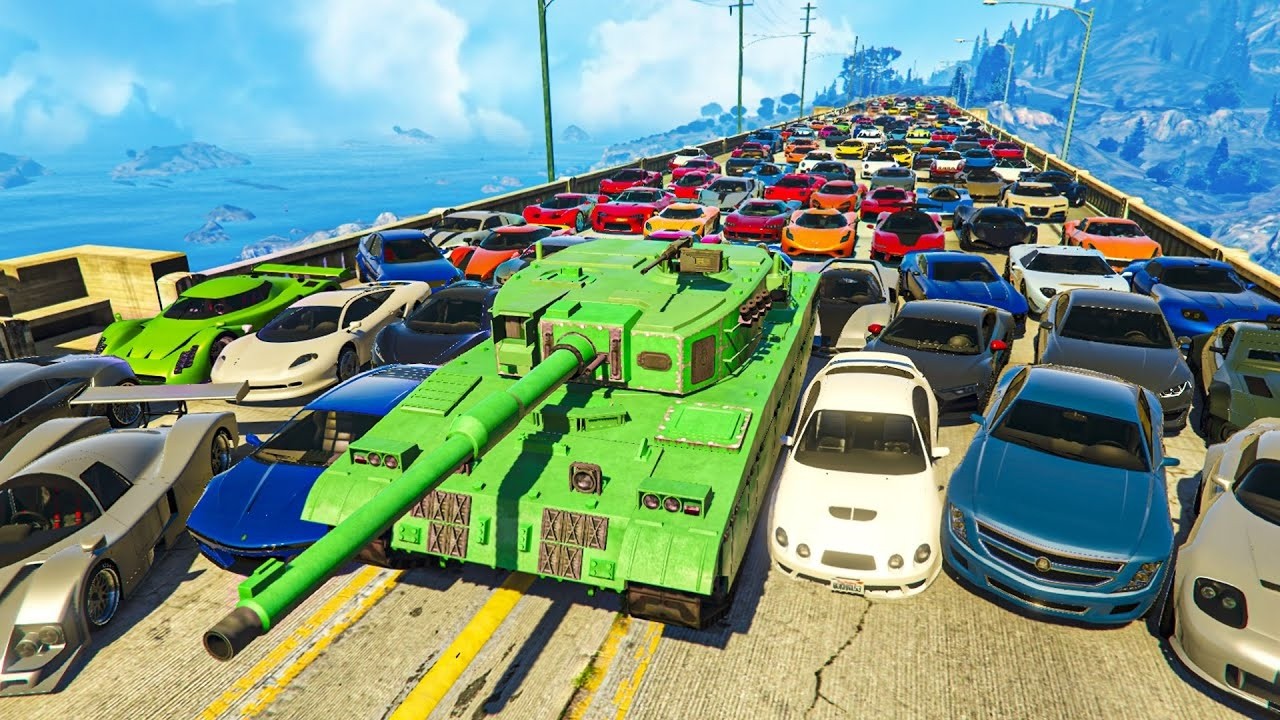 1 TANQUE vs 9999999999 COCHES - GTA 5 ONLINE