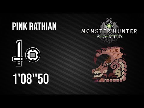 MHWorld | Pink Rathian Solo (Sword and Shield | SnS) - 1'08''50