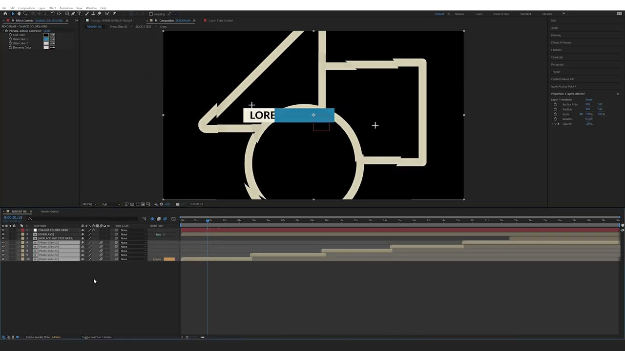 How to edit the Beautiful Parallax Slideshow Template in After Effects