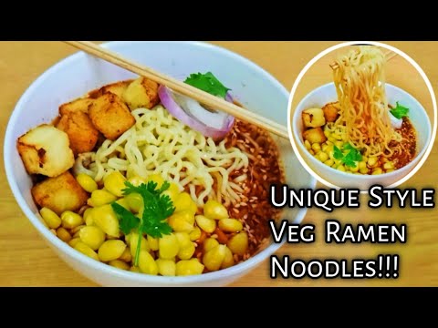 how to make vegetable ramen noodles-japanese vegan ramen recipe-desi instant veg indian style ramen