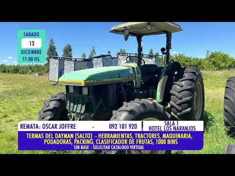 Oscar Joffre remate en termas del Dayman herramientas, tractores, maquinaria, podadoras, packing.