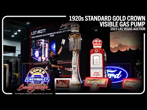 AUCTION WORLD RECORD - 1920's Standard Gold Crown Visible Gas Pump - BARRETT-JACKSON 2023 LAS VEGAS
