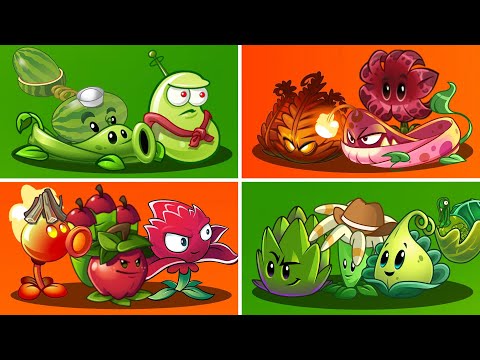Random 4 Team Plants RED vs GREEN - Who Will Win ? - PvZ 2 Team Plant Vs Team Plant