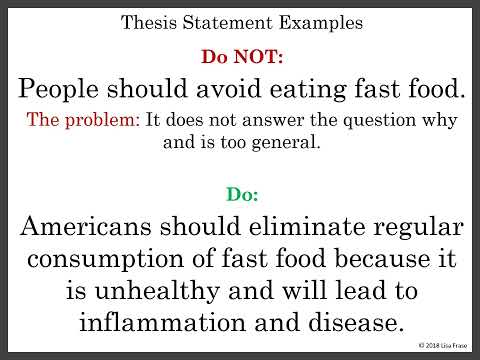 Writing a Thesis Statement for an Argument   Lisa Frase