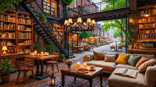 Study & Relax with Quiet Jazz At Urban Coffee Shop ☕ Birds Singing & Soothing Relaxing Jazz Ambience