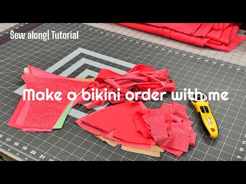 Sew a bikini order with me | DIY | full process tutorial | ASMR | small business