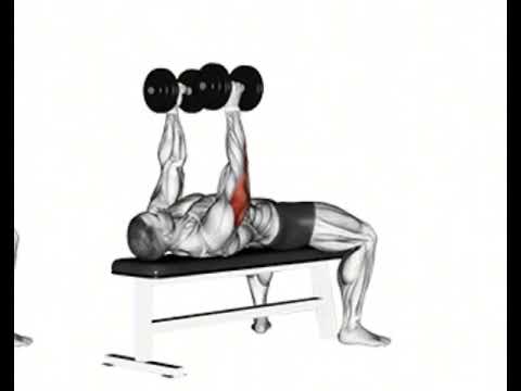 Wyciskanie francuskie leżąc hantlami