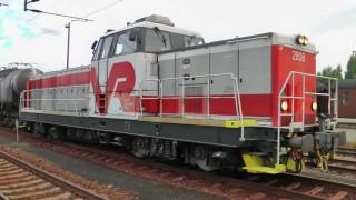 Freight train 4059 with Dr16-locomotive and IC707 departs Iisalmi station