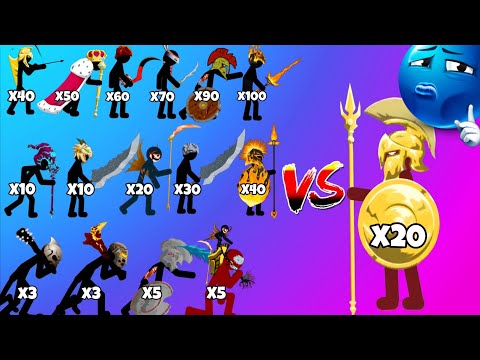 All Stickman Units VS Golden Spearton | stick war legacy