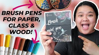 Artistro Brush Tip Paint Pen Review | Lettering on Paper, Glass AND Wood? 😱