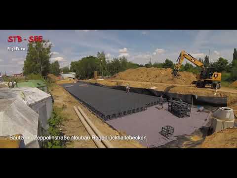 STB See -Time Lapse - Bautzen - Neubau Regenrückhaltebecken