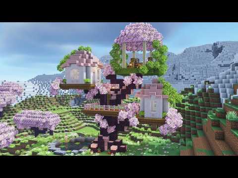 Minecraft Tutorial: Cherry Blossom Tree House 🌸🌳✨ (Survival Build)