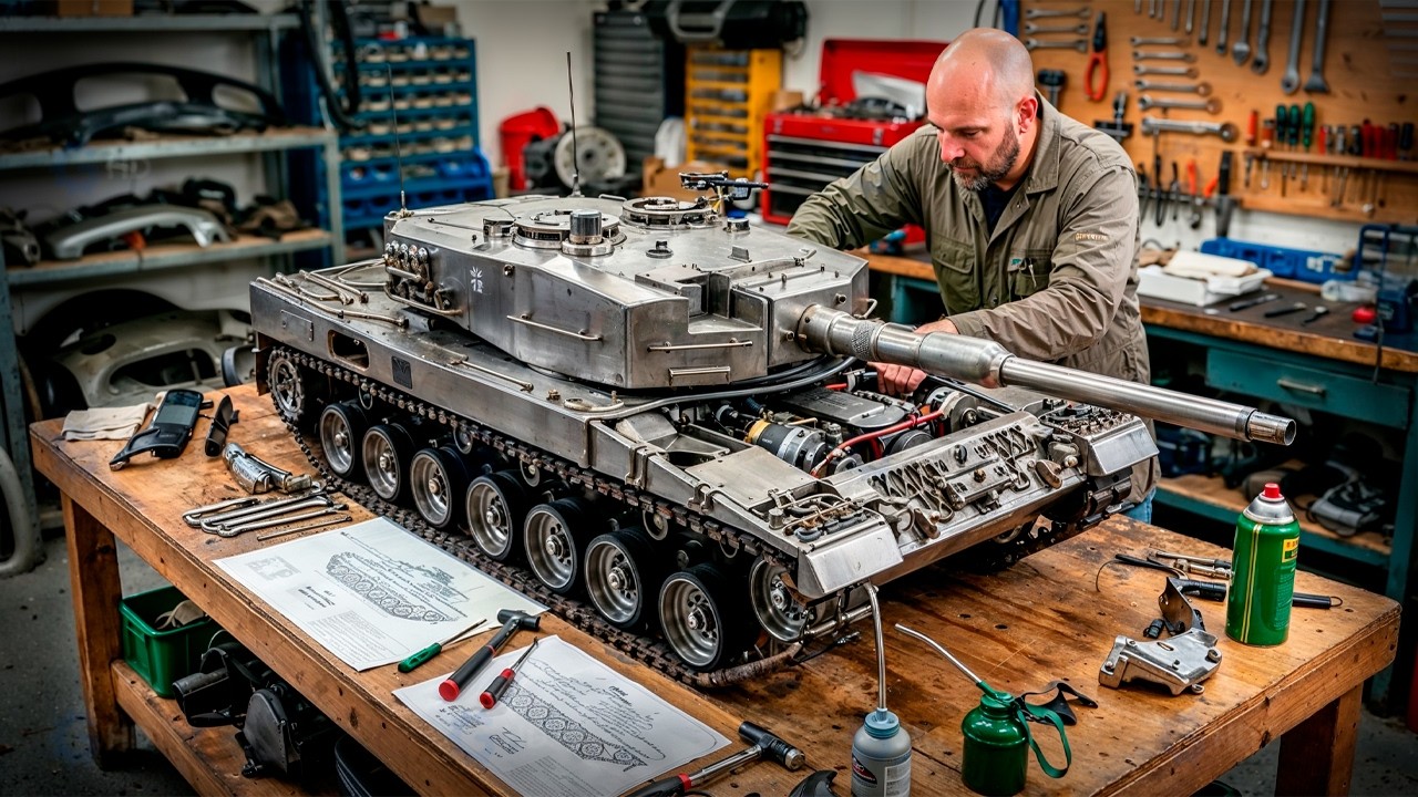 Man Builds a FULLY FUNCTIONAL $10,000 All-Metal RC TANK | Start to finish by @MacroDIY