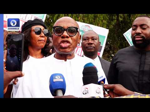 Amaechi, Son Join Protest Over E-Transmission Of Election Results, Says APC Is Afraid