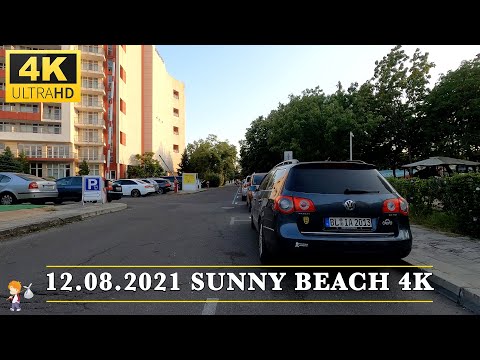 ⁴ᴷ⁶⁰ 12.08.2021 🇧🇬 BULGARIA 🇧🇬 Sunny Beach - Driving Downtown