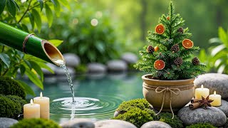 Música relajante con sonidos de agua y bambú en Navidad 🎄 que calma el alma y alivia el estrés