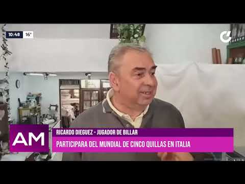 RICARDO DIÉGUEZ VIAJA A ITALIA PARA JUGAR EL MUNDIAL DE BILLAR 5 QUILLAS