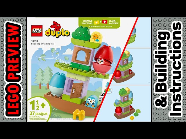 Vídeo relacionado con LEGO Duplo My First Balancing & Stacking Tree + My First Animal Train Toys for Toddlers Creative Bricks Learning Sets 10440 + 10412