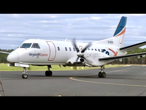 Onboard the Saab 340 -  REX Airlines - Moruya - Merimbula - Sydney Video