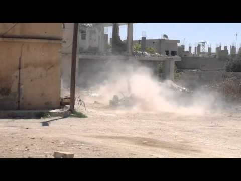 استهداف تجمعات قوات النظام في منطقة مورك بواسطة مدفع محلي الصنع من قبل الفرقة السادسة