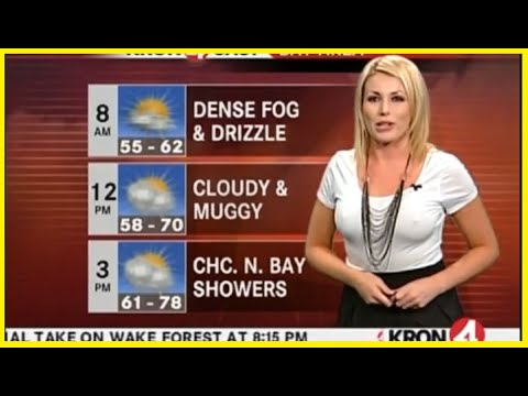 Weather Girl Points Out Cold Front - A Bit Chilly - Best Weather Forecast