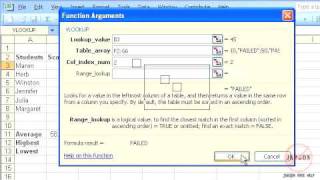 Excel 2003: VLOOKUP Function