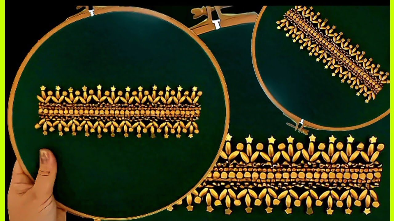 Very pure and beautiful Indian border embroidery training 🌹🌹🌹#diy