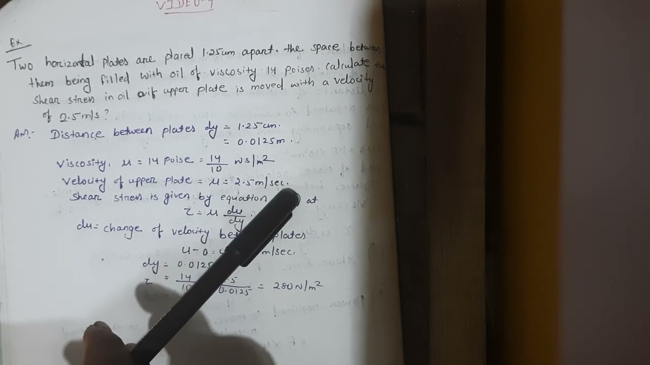 problem with solution in Fluid mechanics Chapter 1