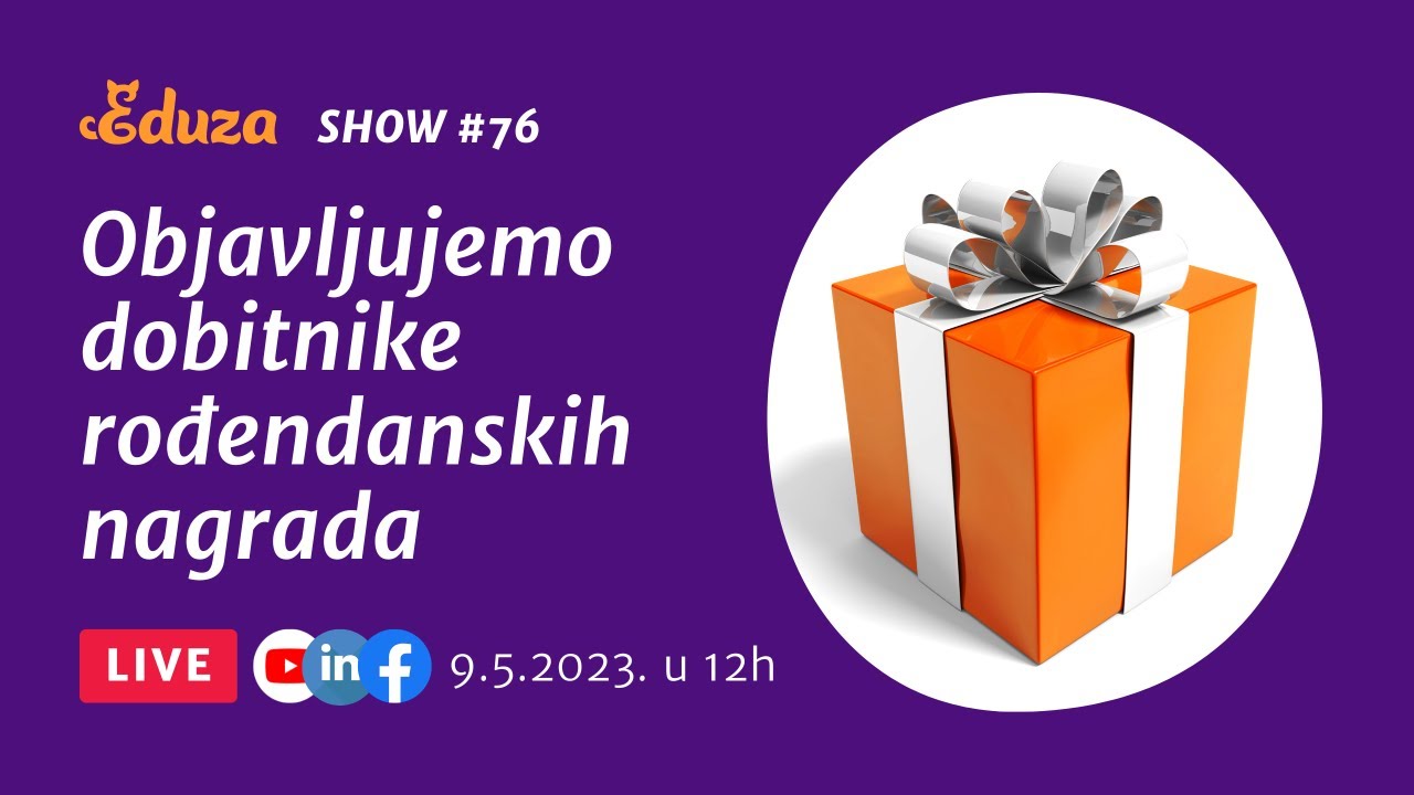 Objavljujemo dobitnike nagrada za Eduzin 3. rođendan | Eduza Show #76 UŽIVO