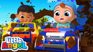 Police Car Fun in the Mud! Car Wash Song | Best Cars & Truck Videos for Kids