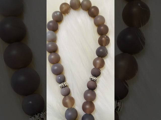 مسبحة حجر كريم ثقيل رمادي ساده