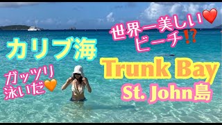 【カリブ海で泳いでみた😆】美しすぎる🧡NYから4時間の楽園🌈St John Island 後編 TRUNK BAY BEACH❤️the Most Amazing Beach❤️2023#2
