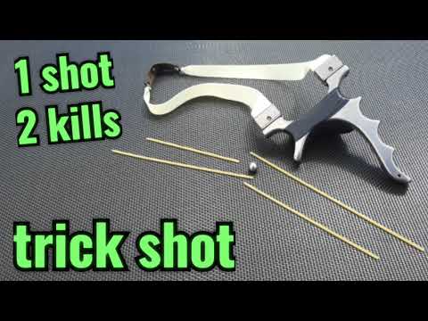 1 shot 2 kills TRICK SHOT slingshot shooting gzk sw2