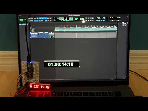 HUI Timecode Display using an Arduino