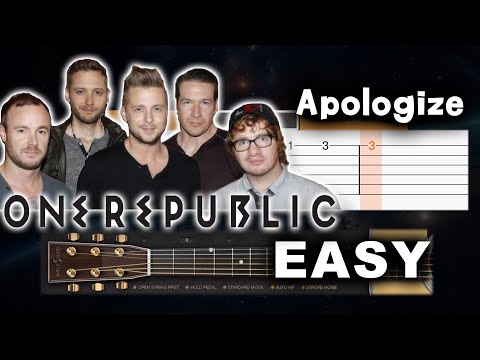 One Republic - Apologize - EASY Guitar tutorial (TAB AND CHORDS)