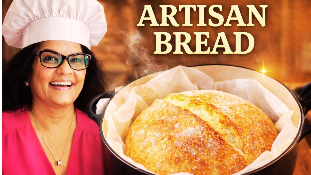 Artisan Rustic Bread, Crispy Crust, Soft Inside @HealthyKitchenWizard 