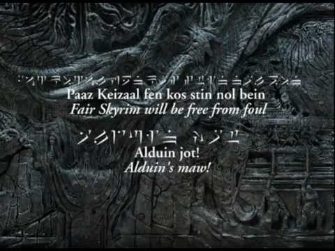 Elder Scrolls V - Sons of Skyrim (extended with Dovah / Draconic lyrics)