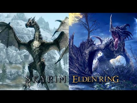 Fighting Dragons in Skyrim vs Elden Ring be like...