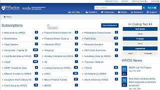 Overview of WRDS and SDC Platinum at UNM