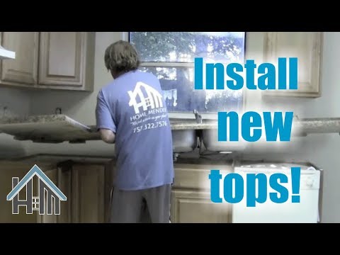 How to install kitchen counter tops, sink, faucet.
