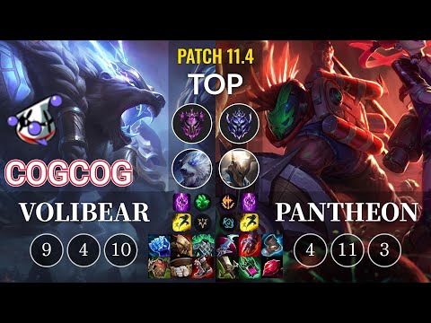 RJ Cogcog Volibear vs Pantheon Top - KR Patch 11.4