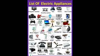 List of Electrical Appliances 💻 #english #ielts #vocubulary #appliances @learnwithmk5825