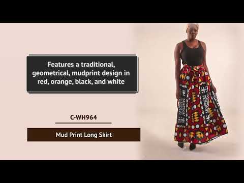 Mud Print Long Skirt: